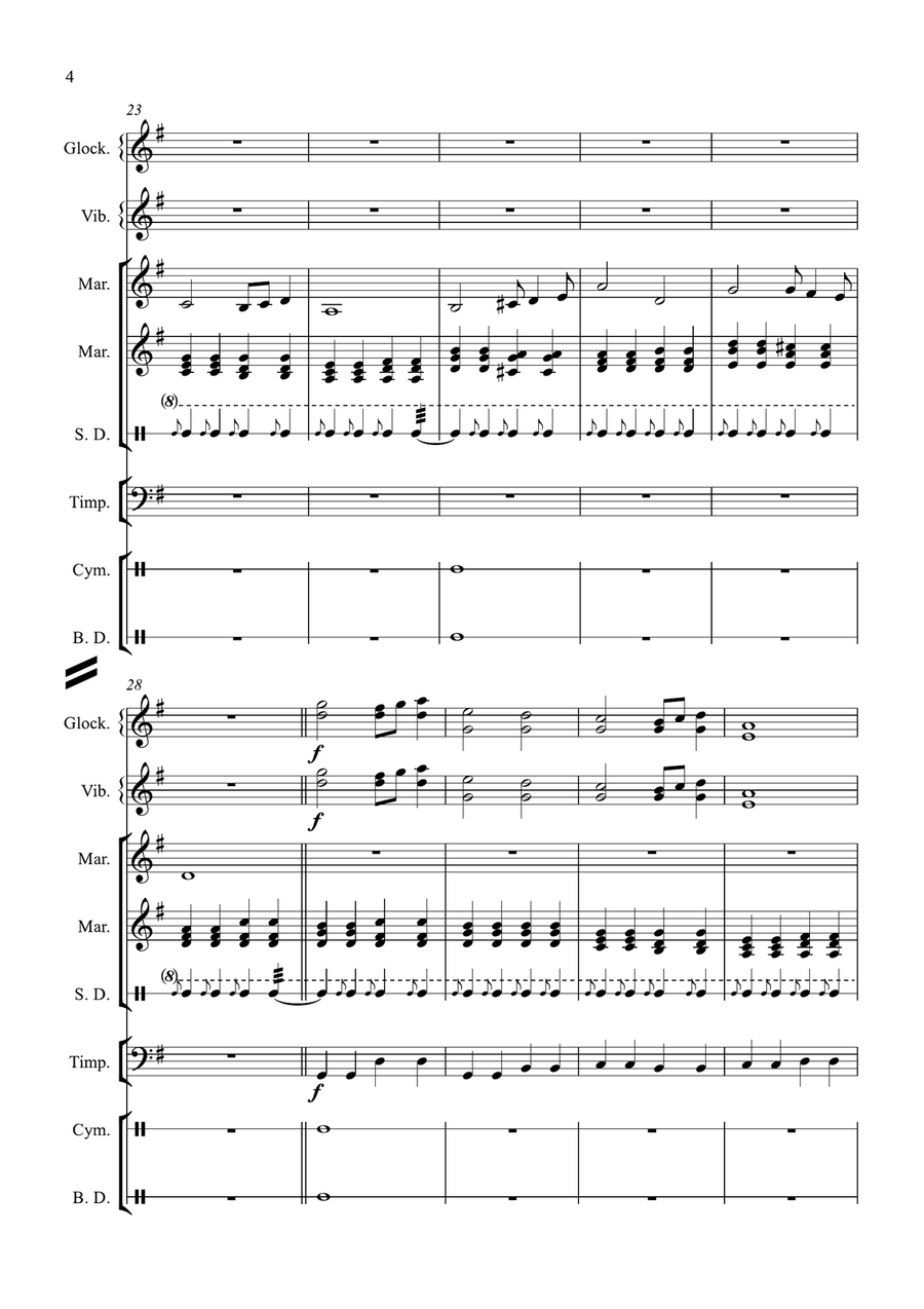 Pomp and Circumstance by Edward Elgar for Percussion Ensemble Percussion Ensemble scores gallery preview page 4