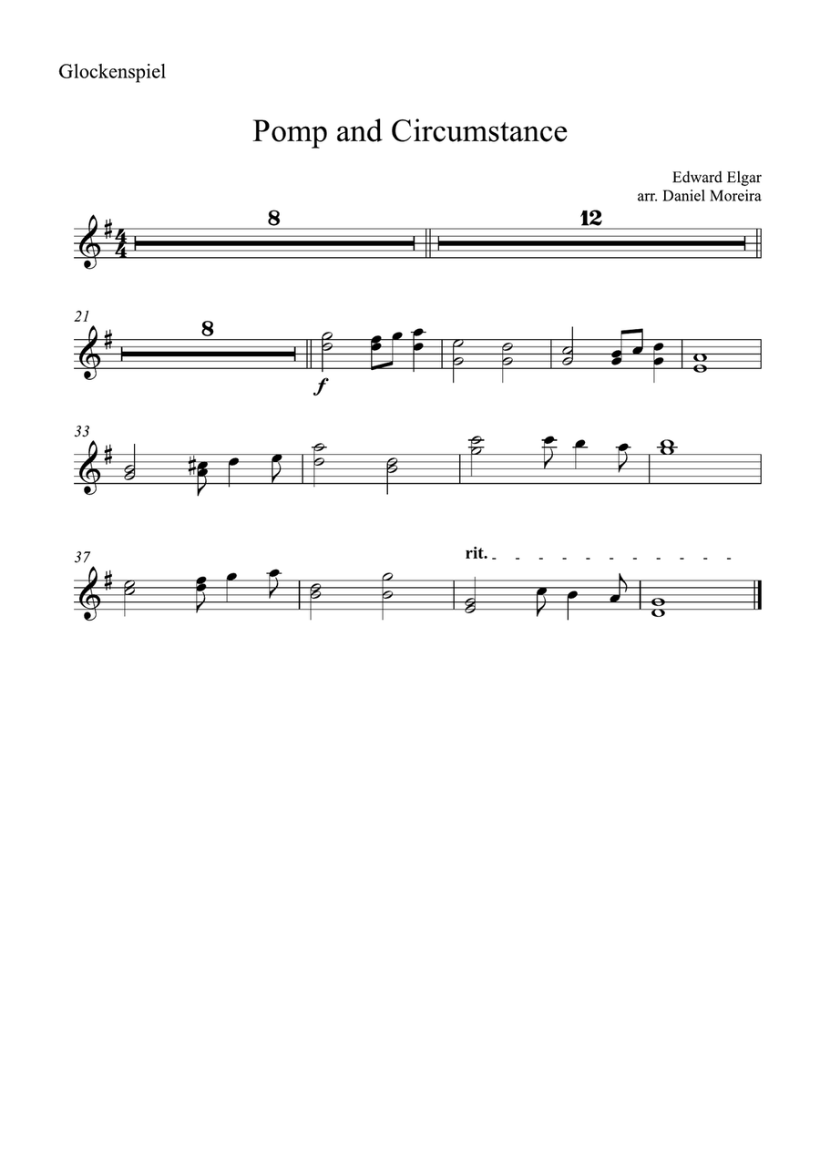 Pomp and Circumstance by Edward Elgar for Percussion Ensemble Percussion Ensemble scores gallery preview page 6