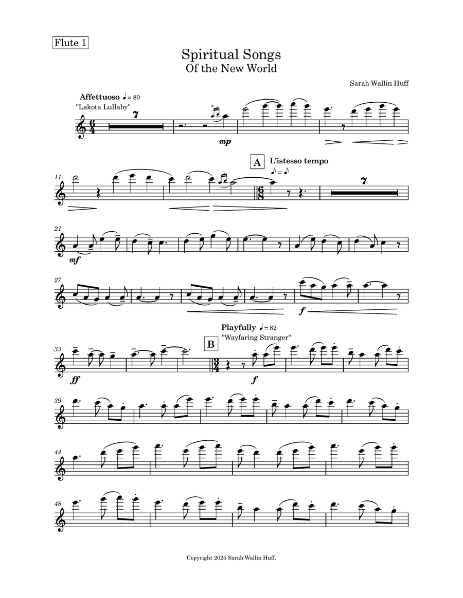 Spiritual Songs of the New World (PARTS Only - no score) Full Orchestra scores gallery preview page 1