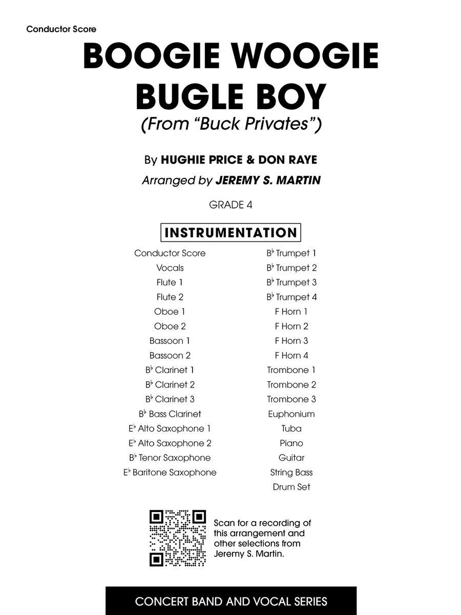 Boogie Woogie Bugle Boy Concert Band scores gallery preview page 2
