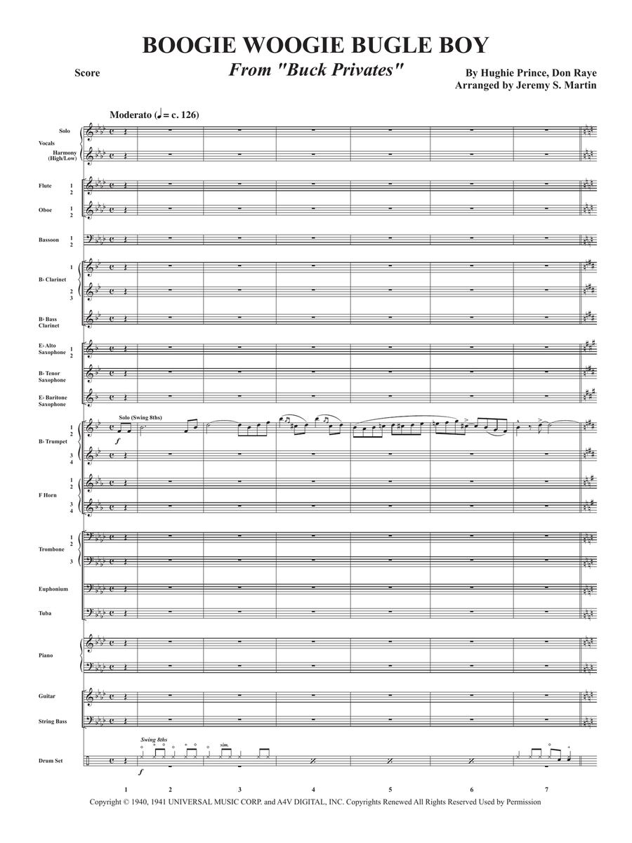 Boogie Woogie Bugle Boy Concert Band scores gallery preview page 3