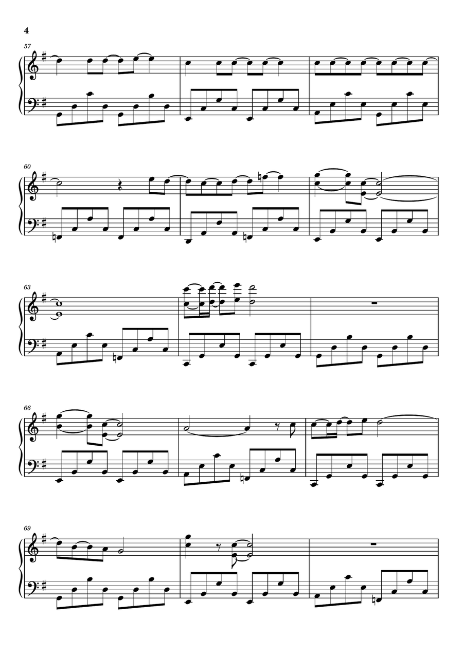 The Sun Always Shines On Tv Piano Solo scores gallery preview page 4