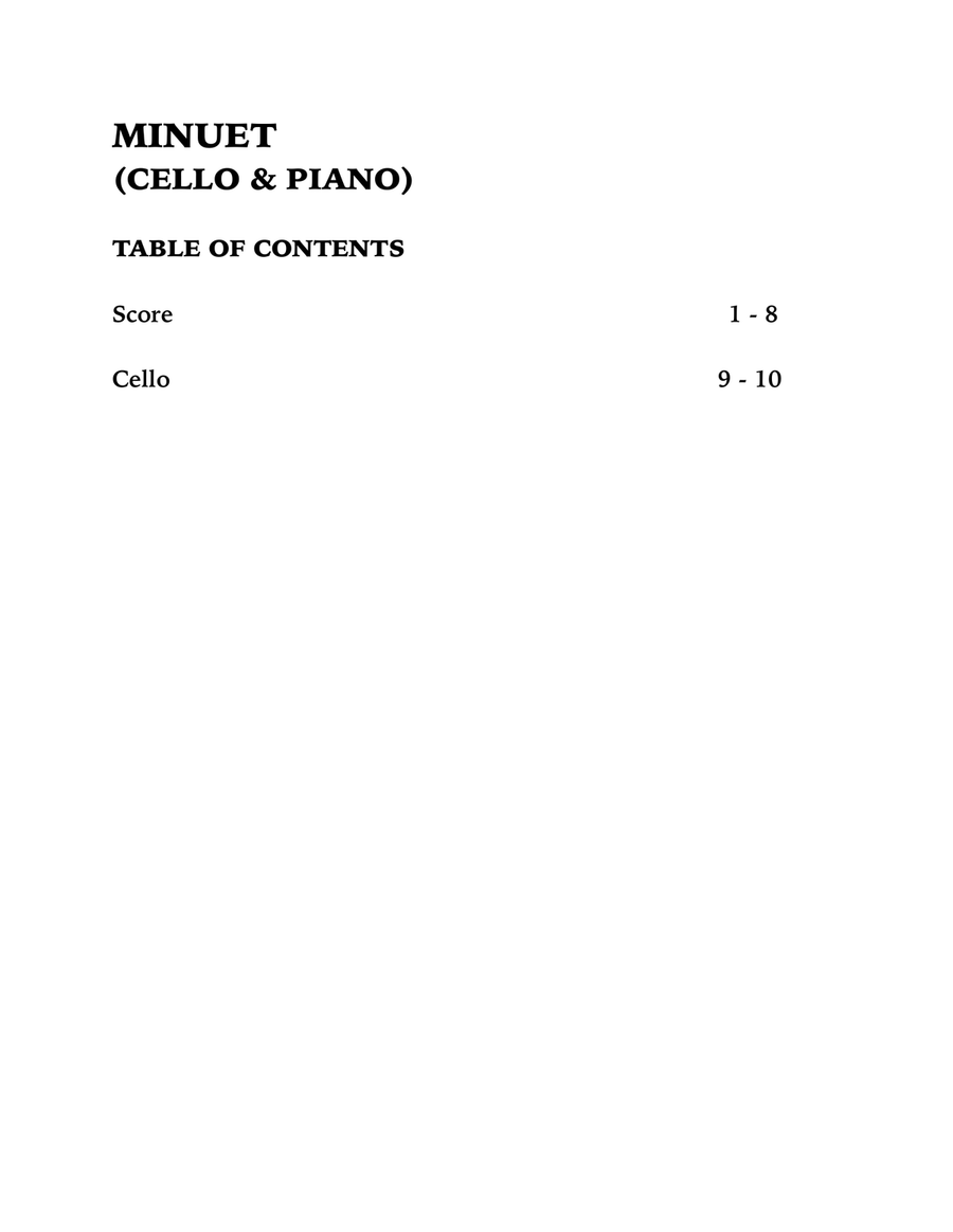 Minuet (Boccherini): Wedding Music for Cello and Piano (in G Major) Piano scores gallery preview page 4