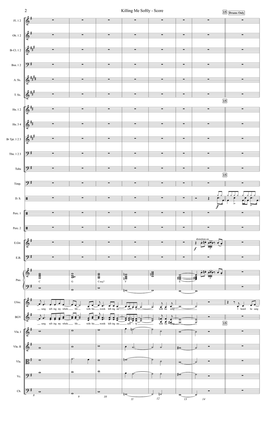 Killing Me Softly With His Song Full Orchestra scores gallery preview page 2
