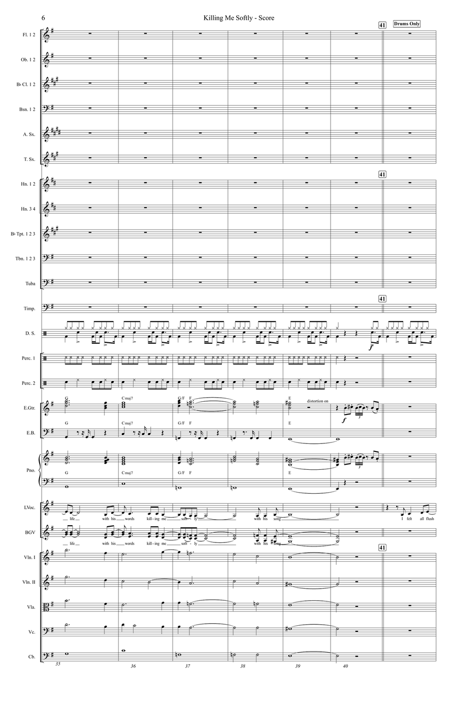 Killing Me Softly With His Song Full Orchestra scores gallery preview page 6