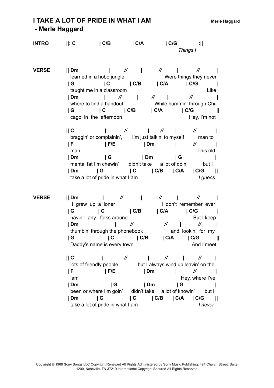 I Take A Lot Of Pride In What I Am Acoustic Guitar scores gallery preview page 1