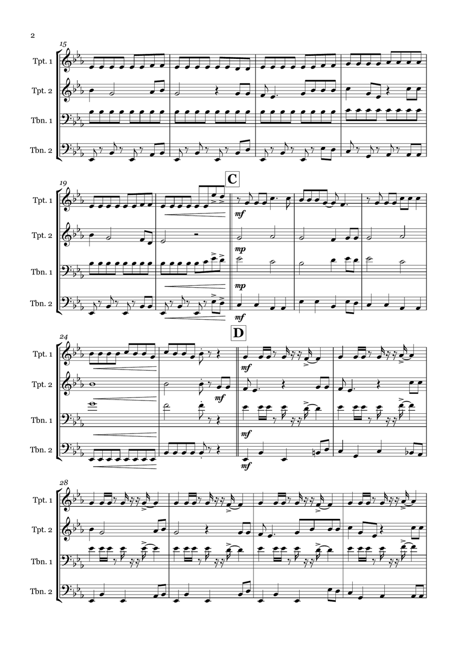 Merry Christmas Everyone Brass Quartet scores gallery preview page 2