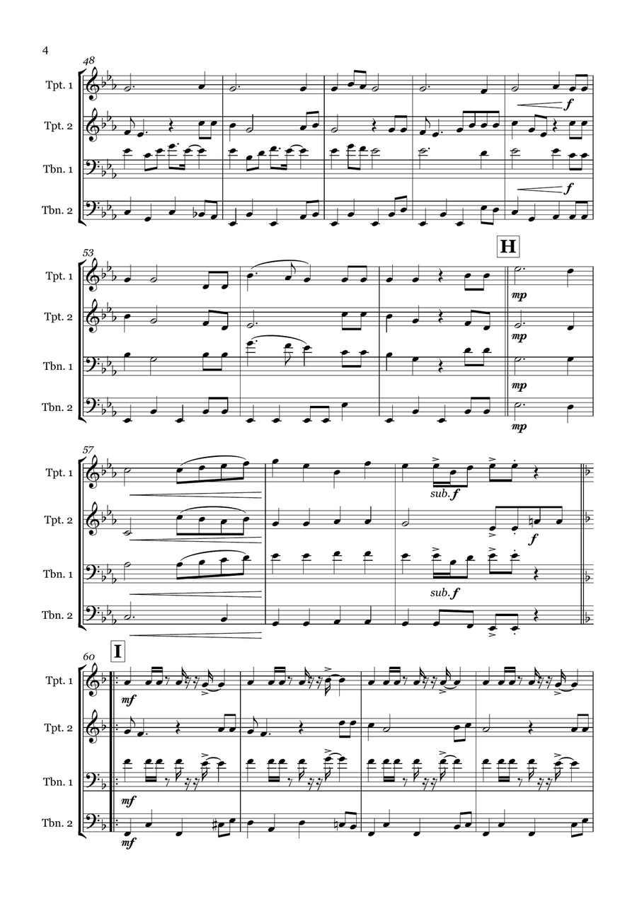 Merry Christmas Everyone Brass Quartet scores gallery preview page 4