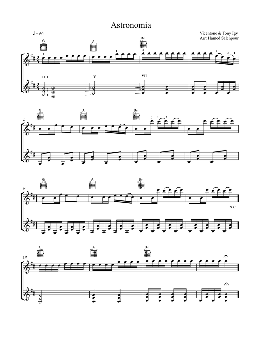 Astronomia, Guitar Duet Astronomia, Guitar Duet Acoustic Guitar scores gallery preview page 1