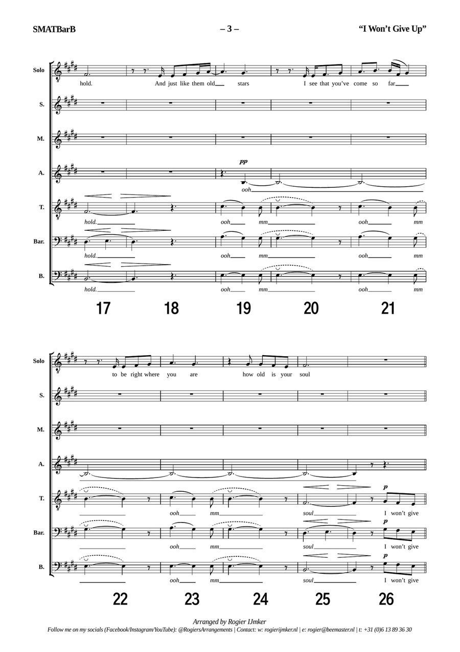 I Won't Give Up Choir scores gallery preview page 3