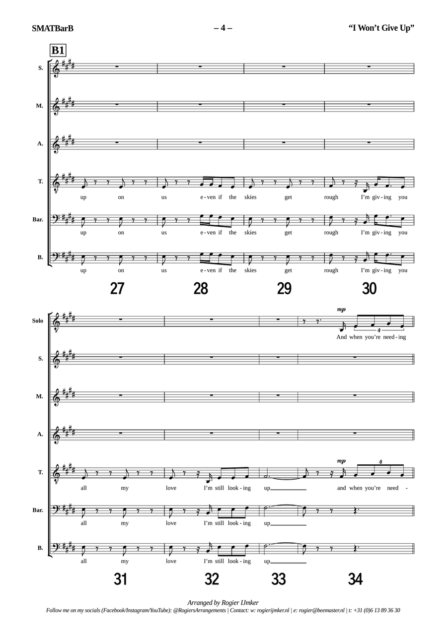 I Won't Give Up Choir scores gallery preview page 4
