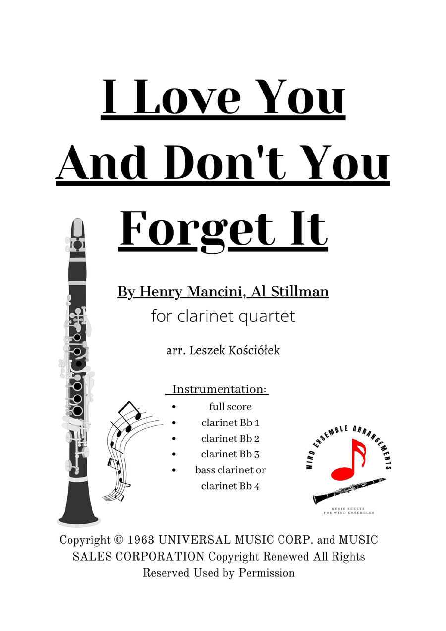 I Love You And Don't You Forget It Clarinet Quartet scores gallery preview page 2