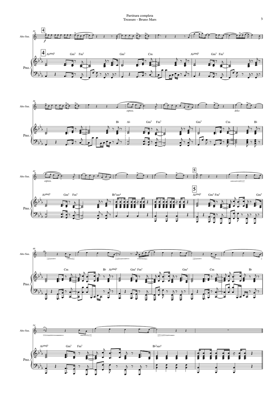 Treasure Alto Saxophone scores gallery preview page 3
