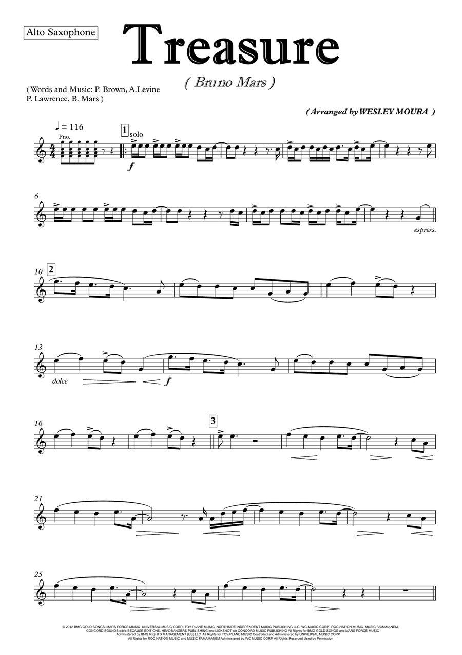 Treasure Alto Saxophone scores gallery preview page 5