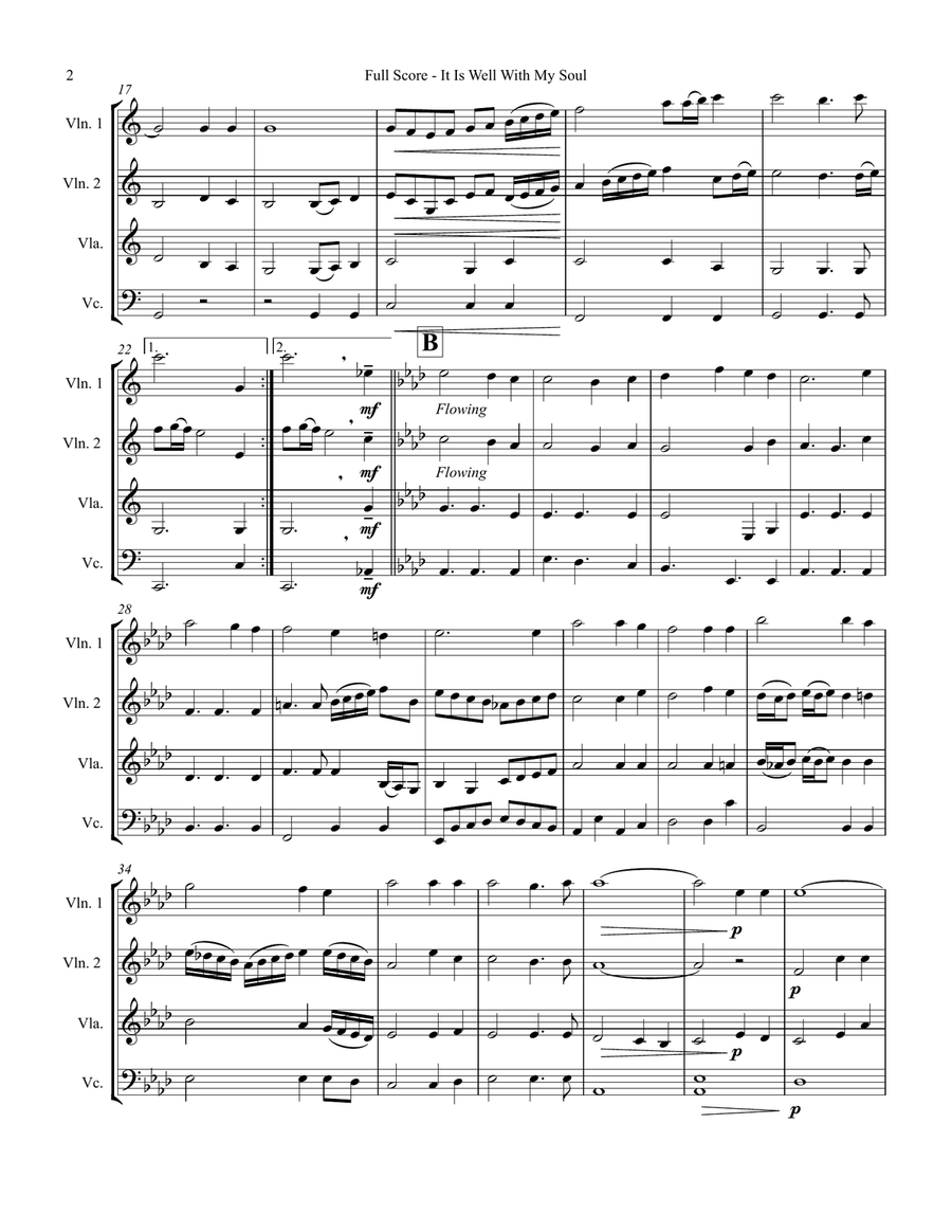 IT IS WELL WITH MY SOULD IT IS WELL WITH MY SOULD String Quartet scores gallery preview page 2
