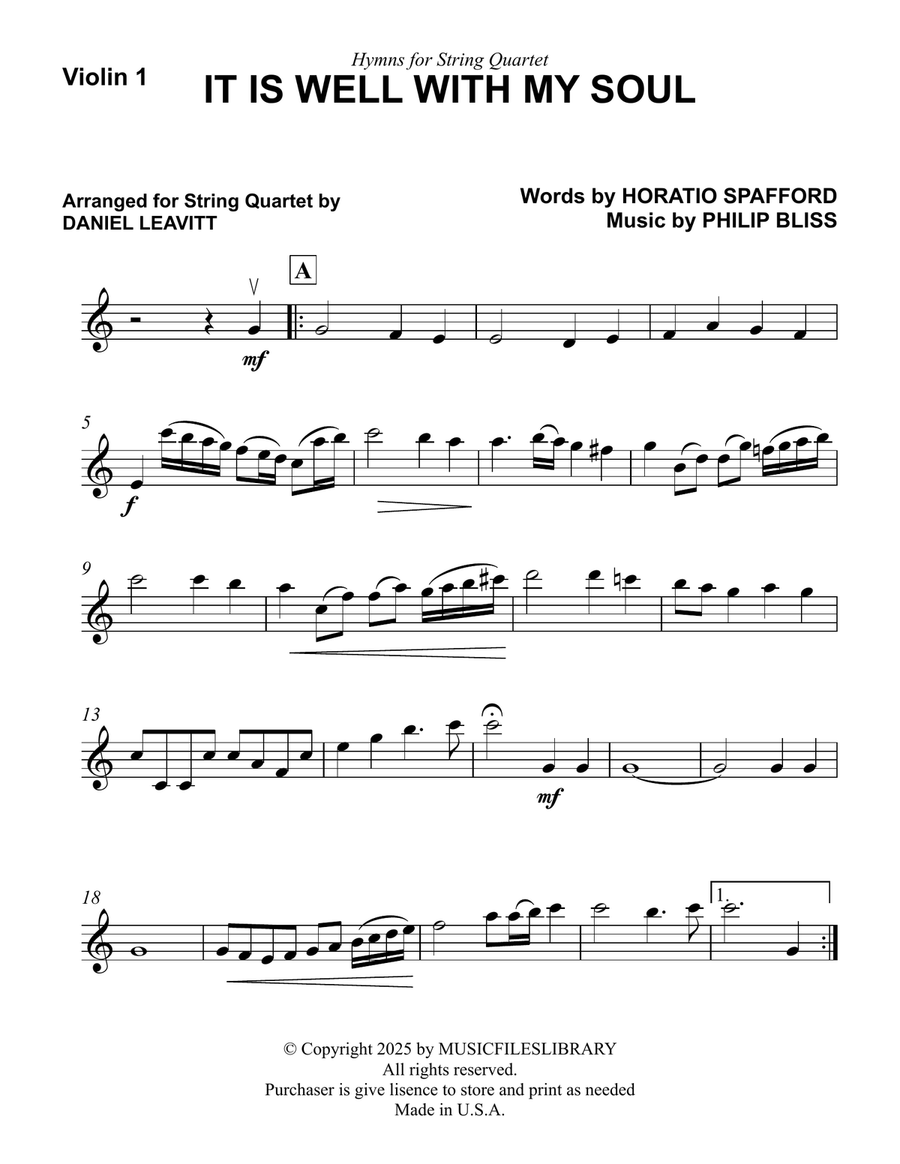 IT IS WELL WITH MY SOULD IT IS WELL WITH MY SOULD String Quartet scores gallery preview page 4