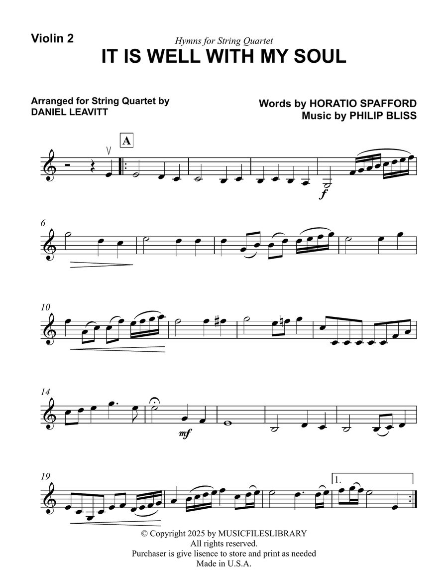 IT IS WELL WITH MY SOULD IT IS WELL WITH MY SOULD String Quartet scores gallery preview page 6