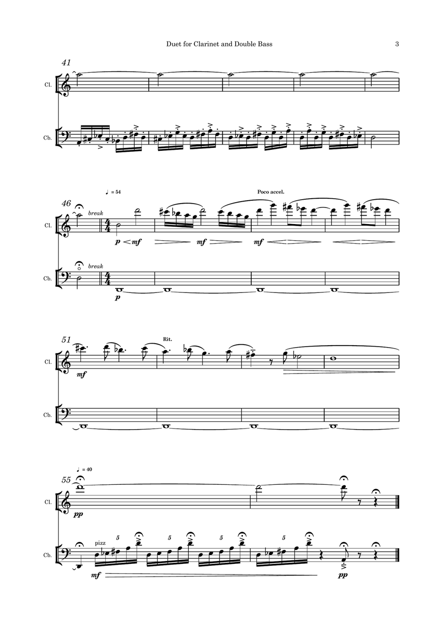 Duet for Clarinet and Bass Clarinet scores gallery preview page 3