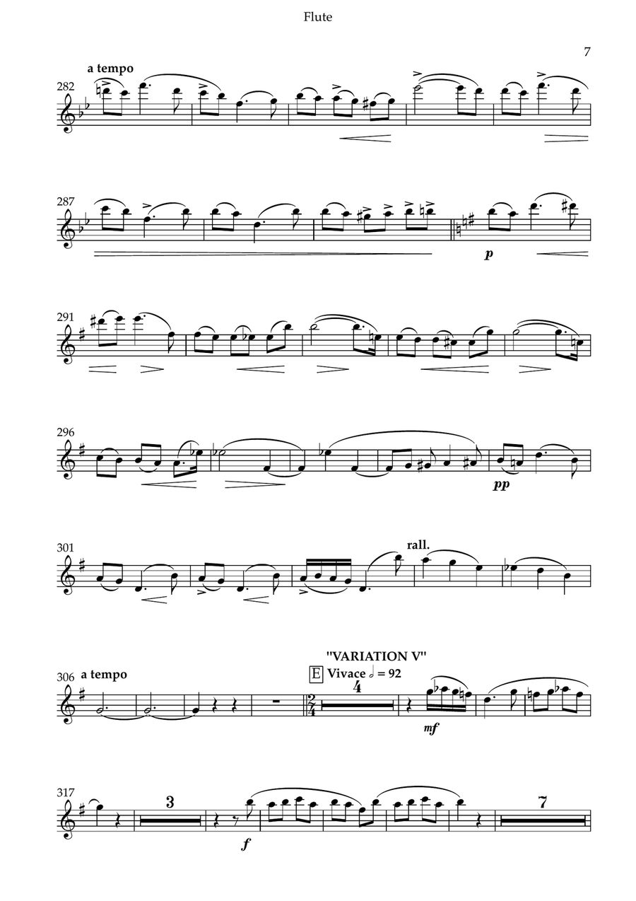 Theme and Variations Flute Solo scores gallery preview page 6