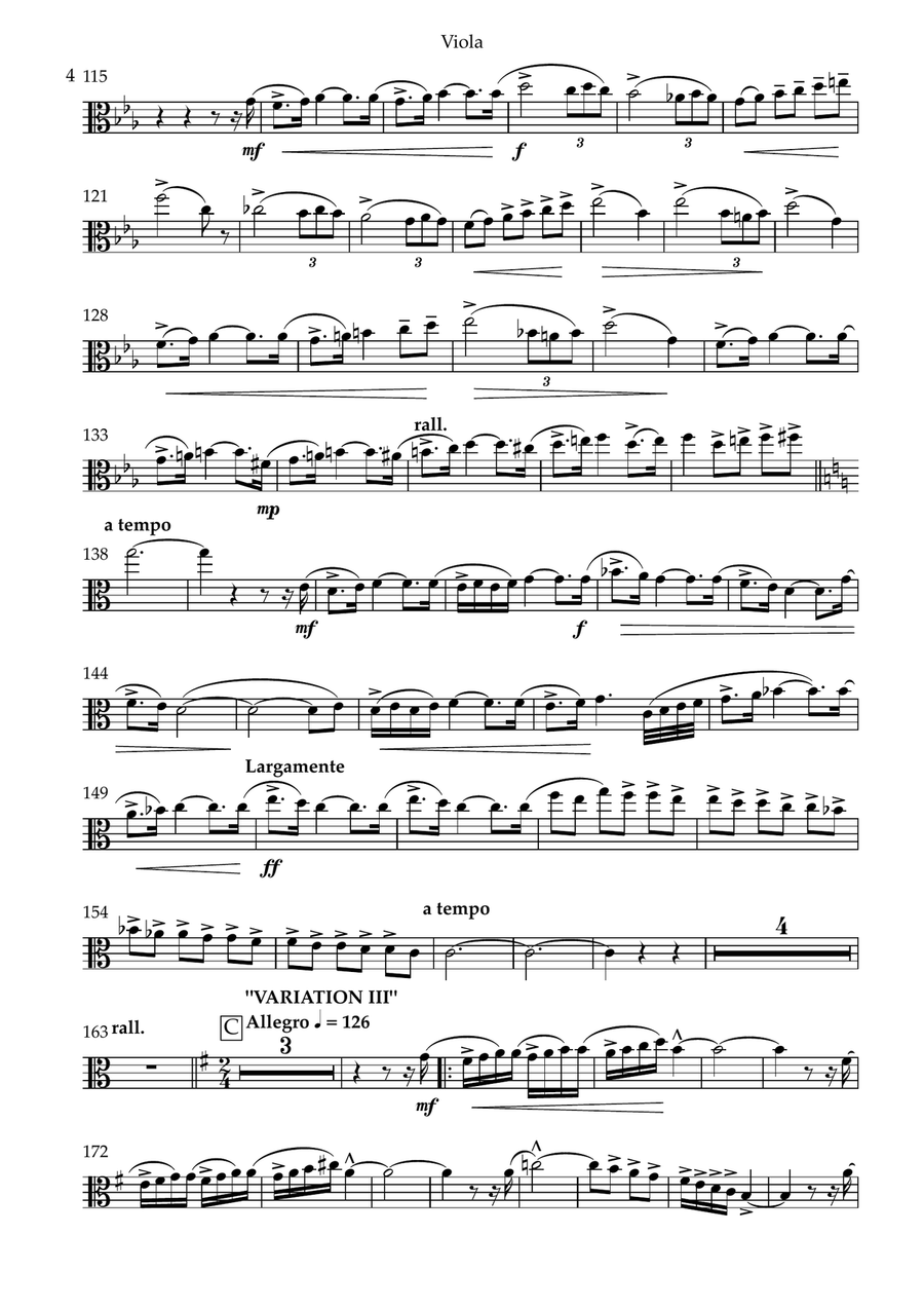 Theme and Variations Viola scores gallery preview page 3