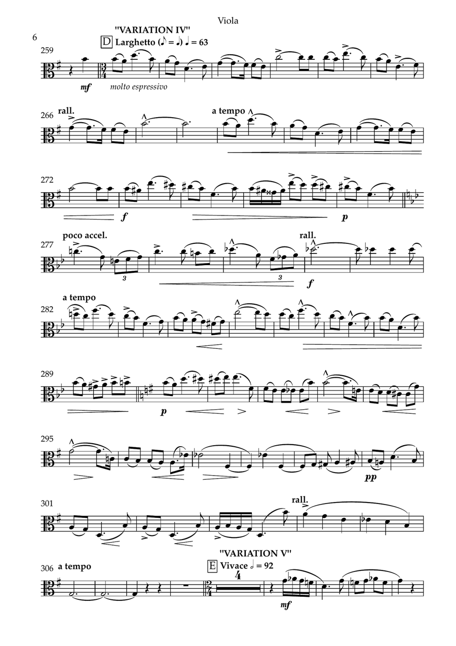 Theme and Variations Viola scores gallery preview page 5