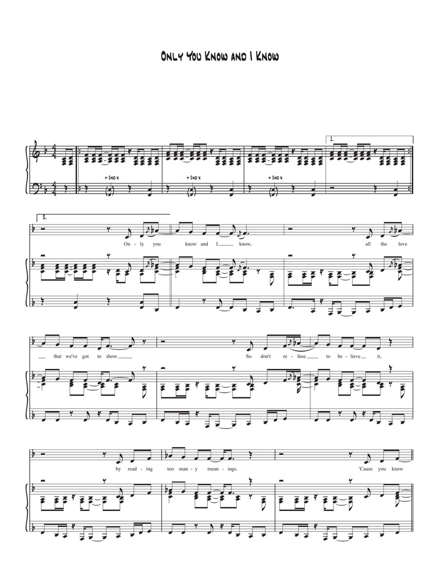 Only You Know And I Know Only You Know And I Know Piano, Vocal scores gallery preview page 1