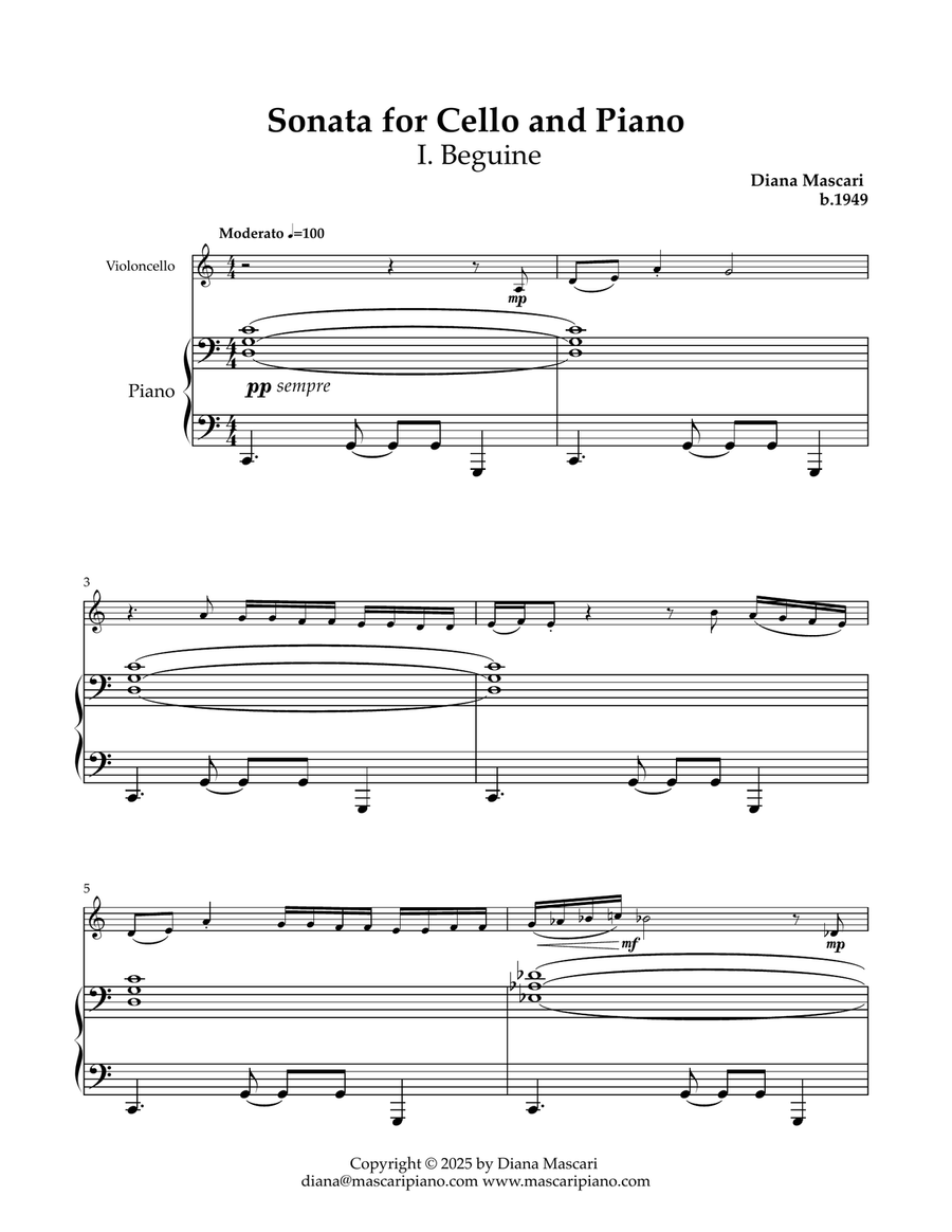 Sonata for Cello and Piano Chamber Music scores gallery preview page 2