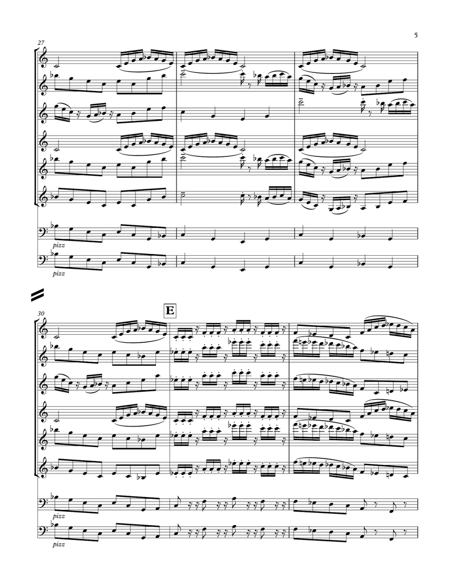Big Top Boogie for flute,oboe,sax,trombone,string bass Brass Ensemble scores gallery preview page 5