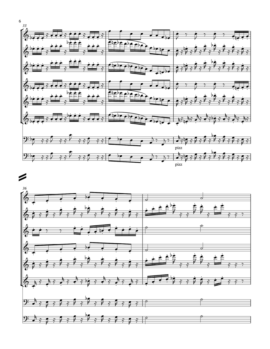 Big Top Boogie for flute,oboe,sax,trombone,string bass Brass Ensemble scores gallery preview page 6