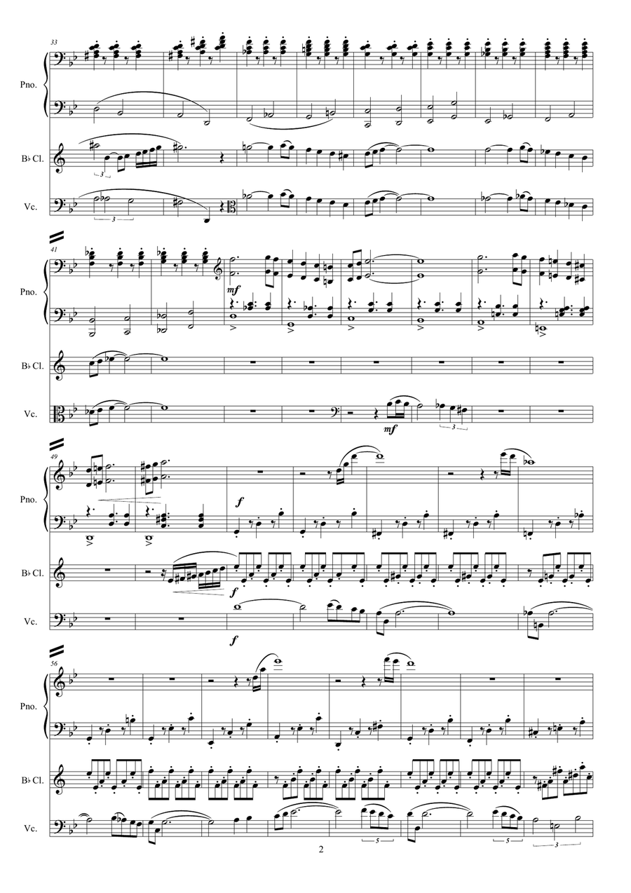 MY TANGO (clarinet, piano, cello) Small Ensemble scores gallery preview page 2