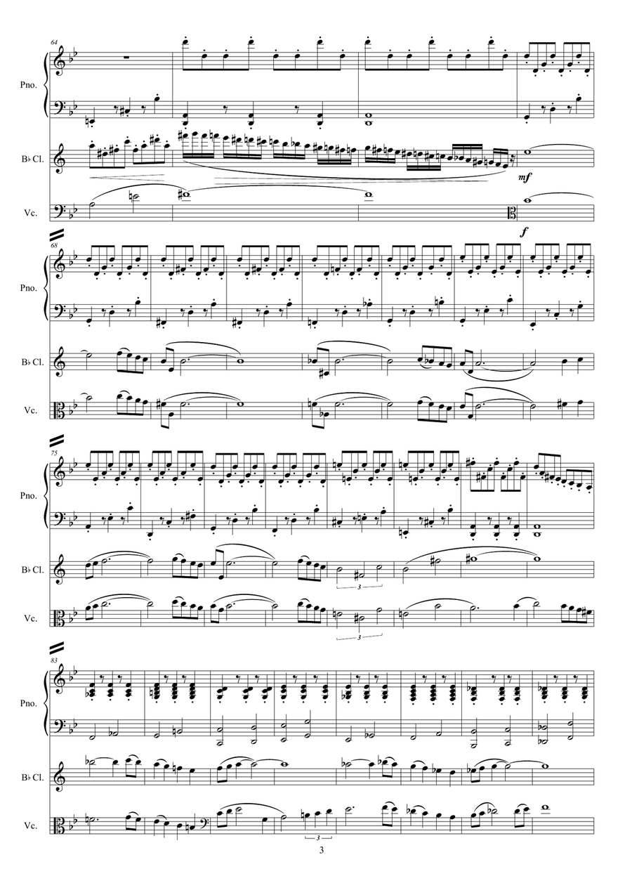 MY TANGO (clarinet, piano, cello) Small Ensemble scores gallery preview page 3