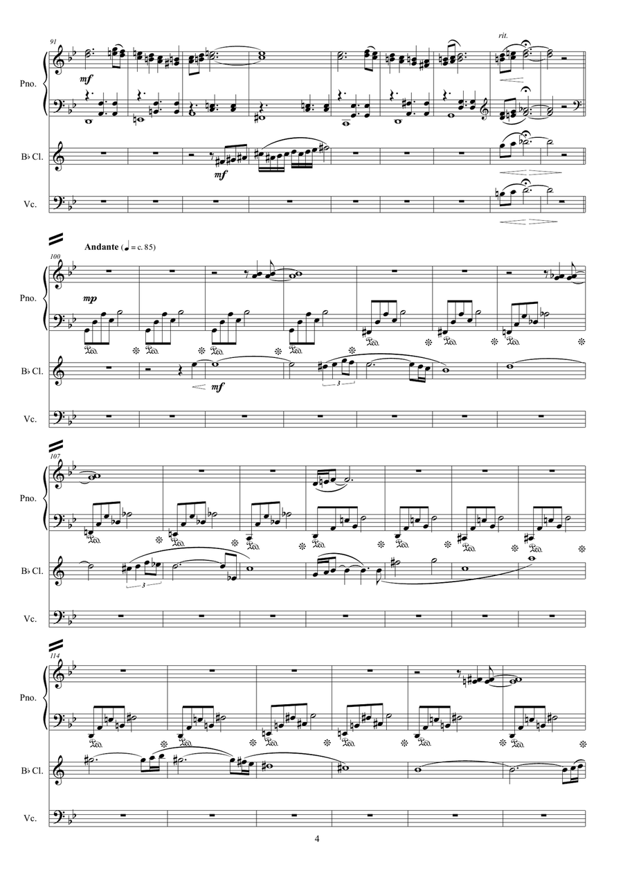 MY TANGO (clarinet, piano, cello) Small Ensemble scores gallery preview page 4