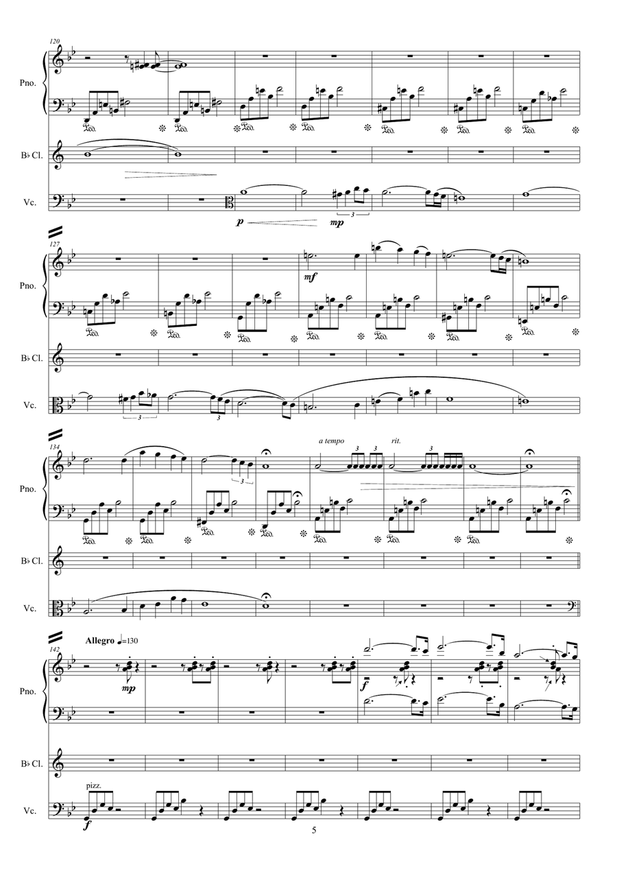 MY TANGO (clarinet, piano, cello) Small Ensemble scores gallery preview page 5