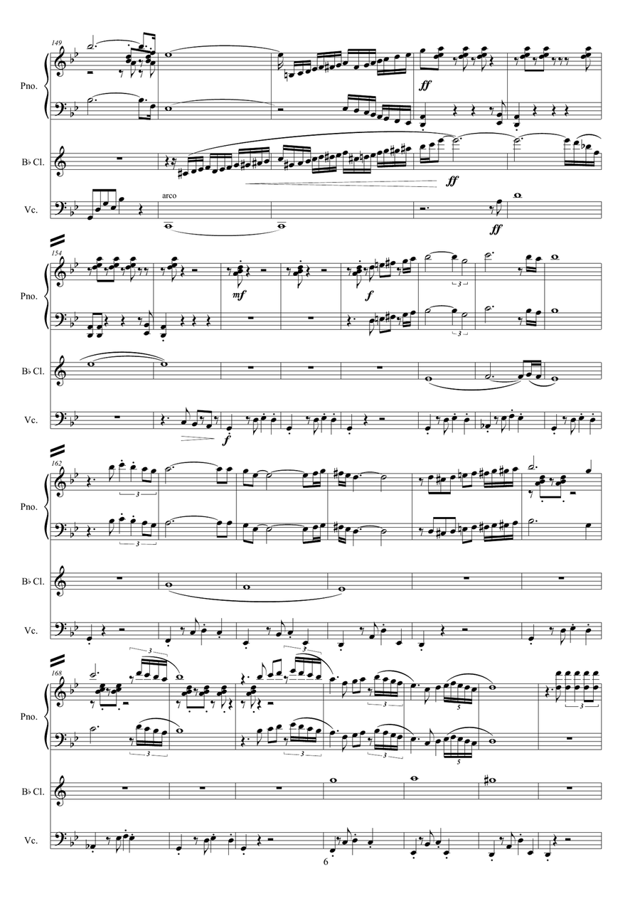 MY TANGO (clarinet, piano, cello) Small Ensemble scores gallery preview page 6