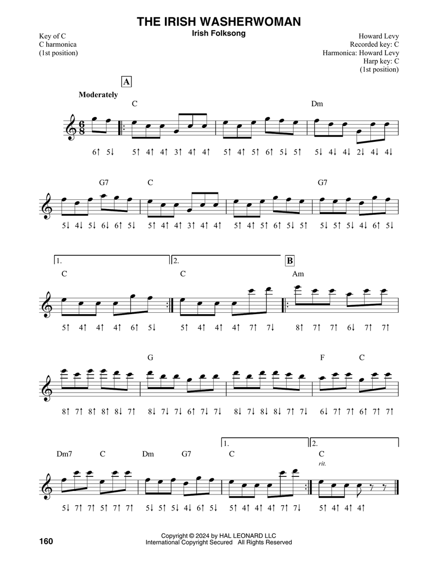 The Irish Washerwoman The Irish Washerwoman Harmonica scores gallery preview page 1