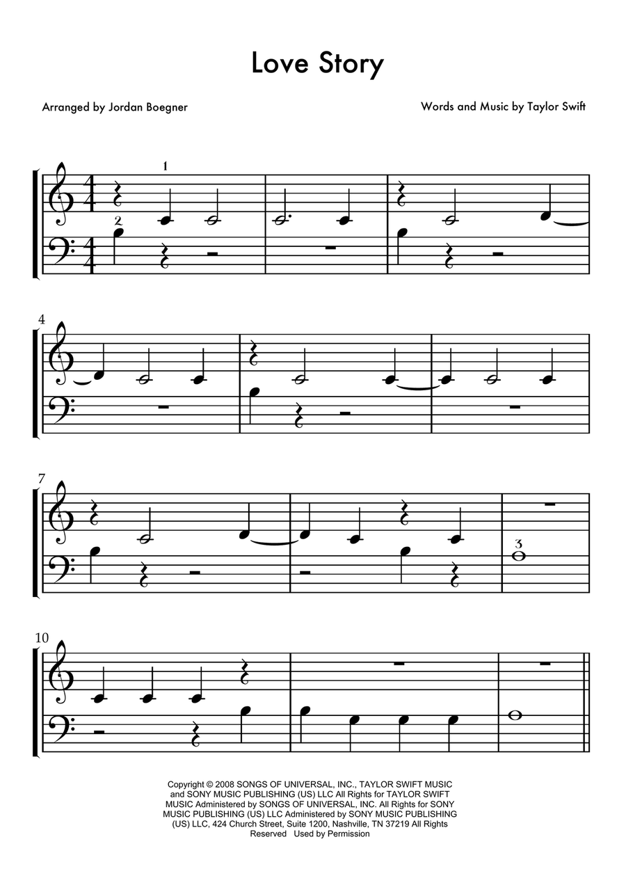 Love Story Love Story Easy Piano scores gallery preview page 1