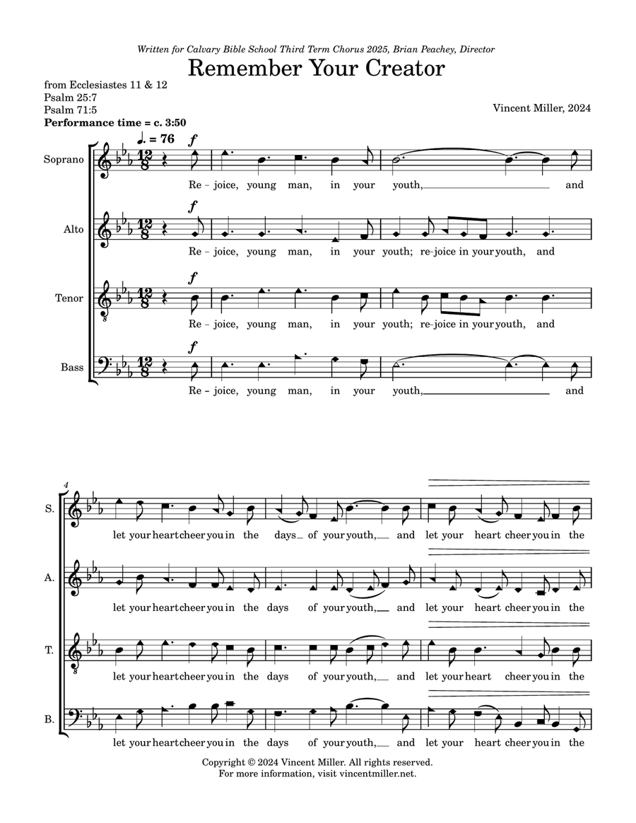 Remember Your Creator Remember Your Creator 4-Part scores gallery preview page 1