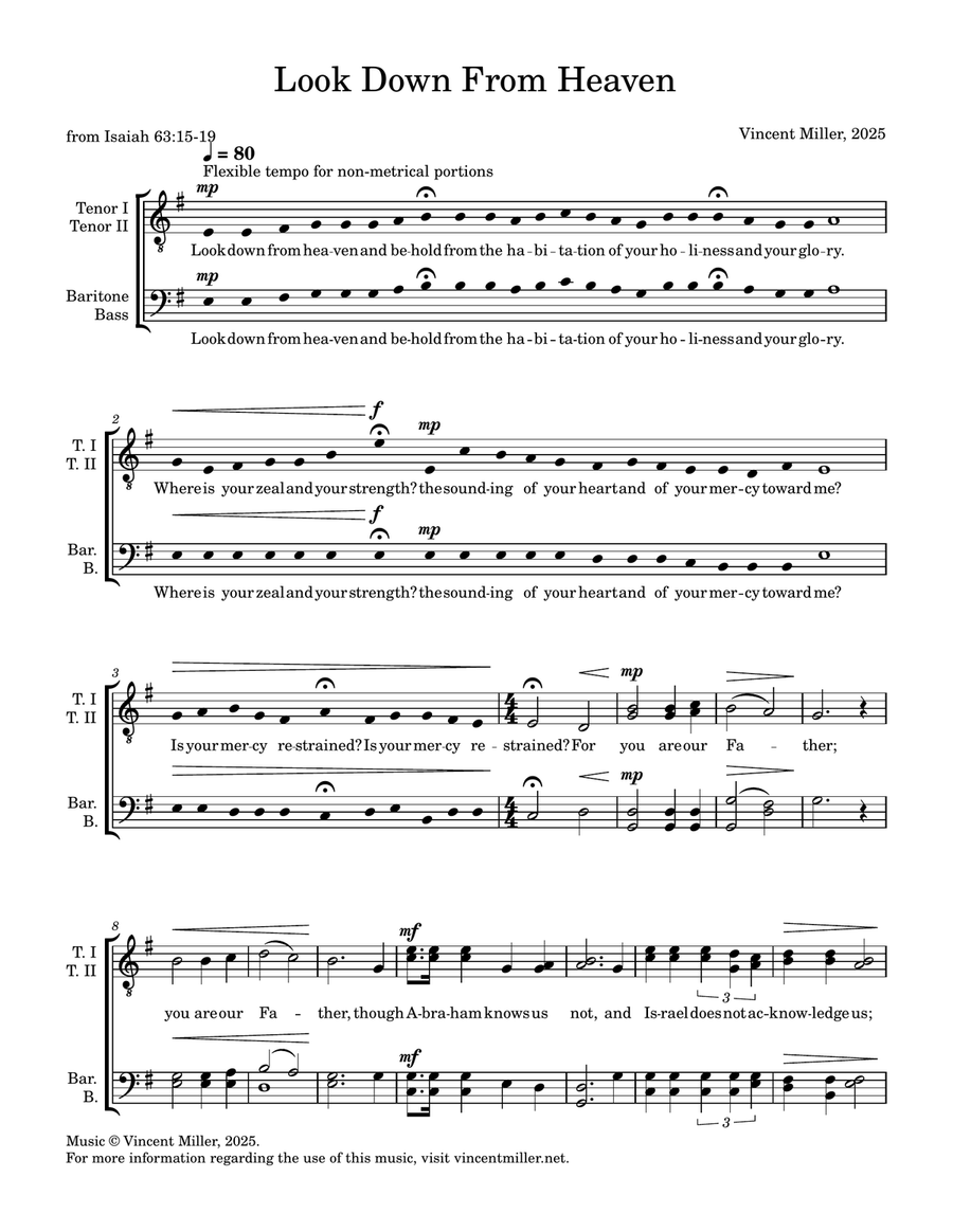 Look Down From Heaven Look Down From Heaven TTBB scores gallery preview page 1