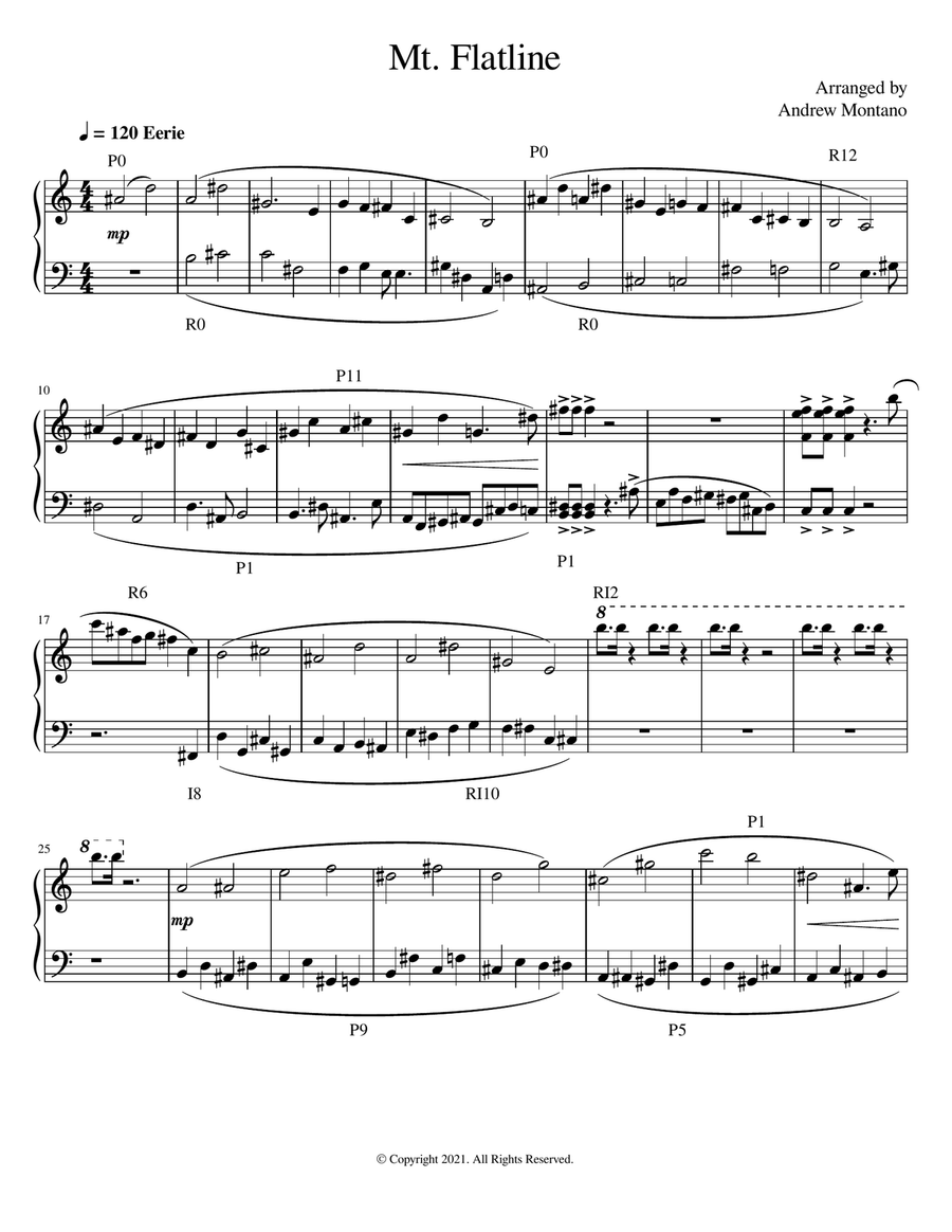 Mt. Flatline Piano Solo scores gallery preview page 1
