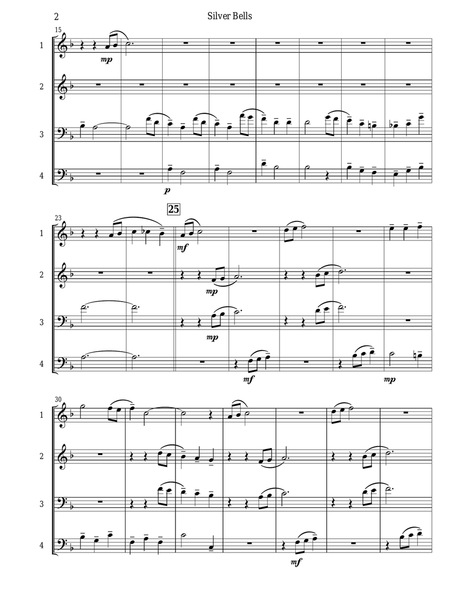 Silver Bells Brass Quartet scores gallery preview page 3