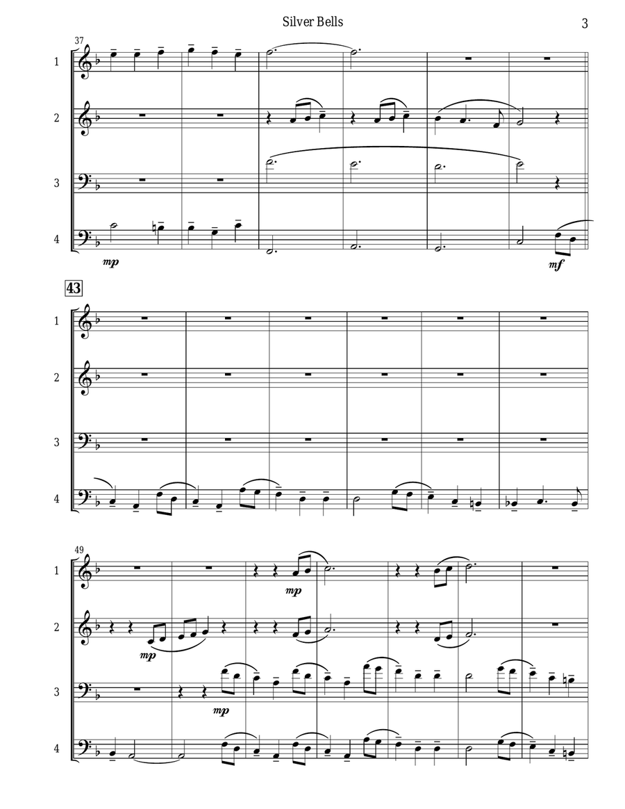 Silver Bells Brass Quartet scores gallery preview page 4