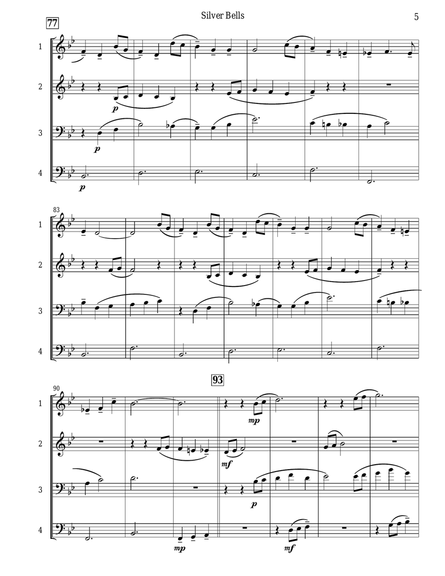 Silver Bells Saxophone Quartet scores gallery preview page 6