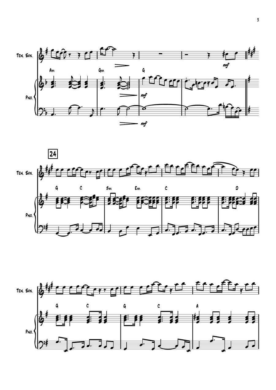 I Am Woman I Am Woman Tenor Saxophone scores gallery preview page 3