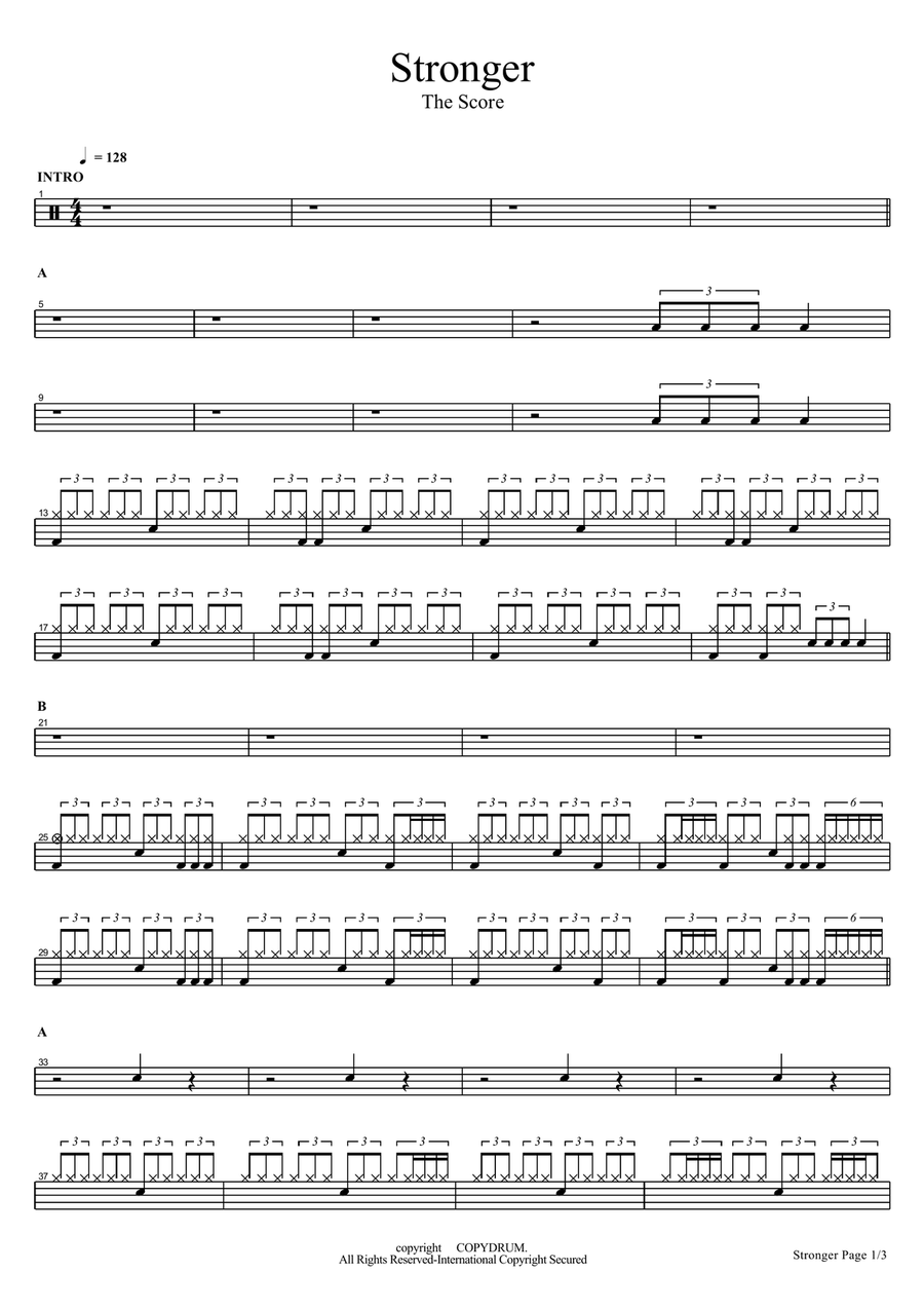 Stronger Stronger Drum Set scores gallery preview page 1