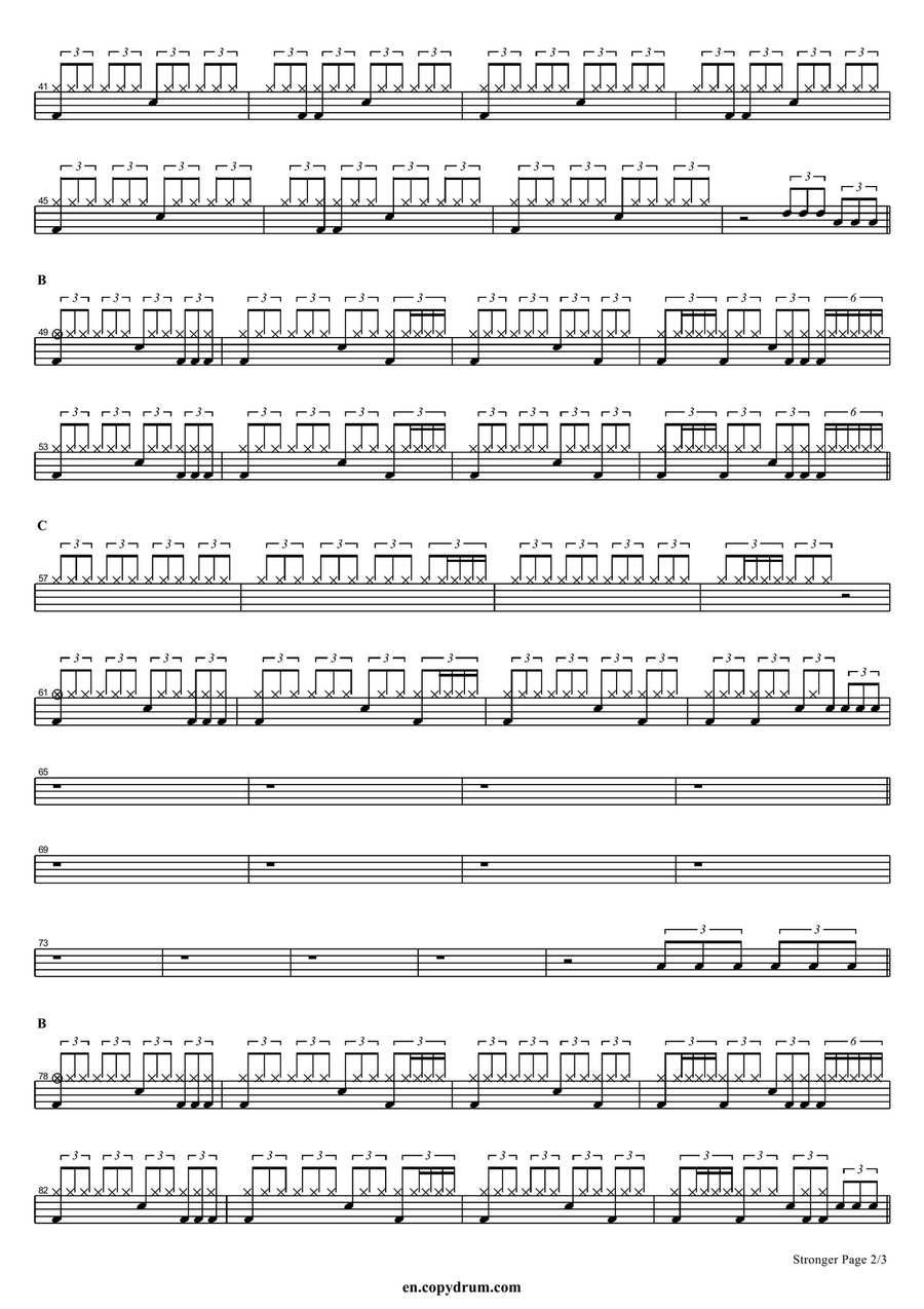 Stronger Stronger Drum Set scores gallery preview page 2