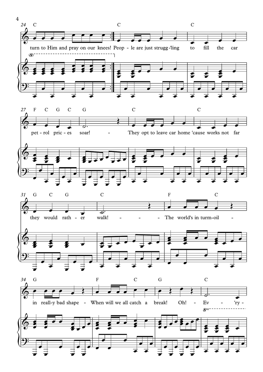 Everyone's In Turmoil Everyone's In Turmoil Piano, Vocal scores gallery preview page 4
