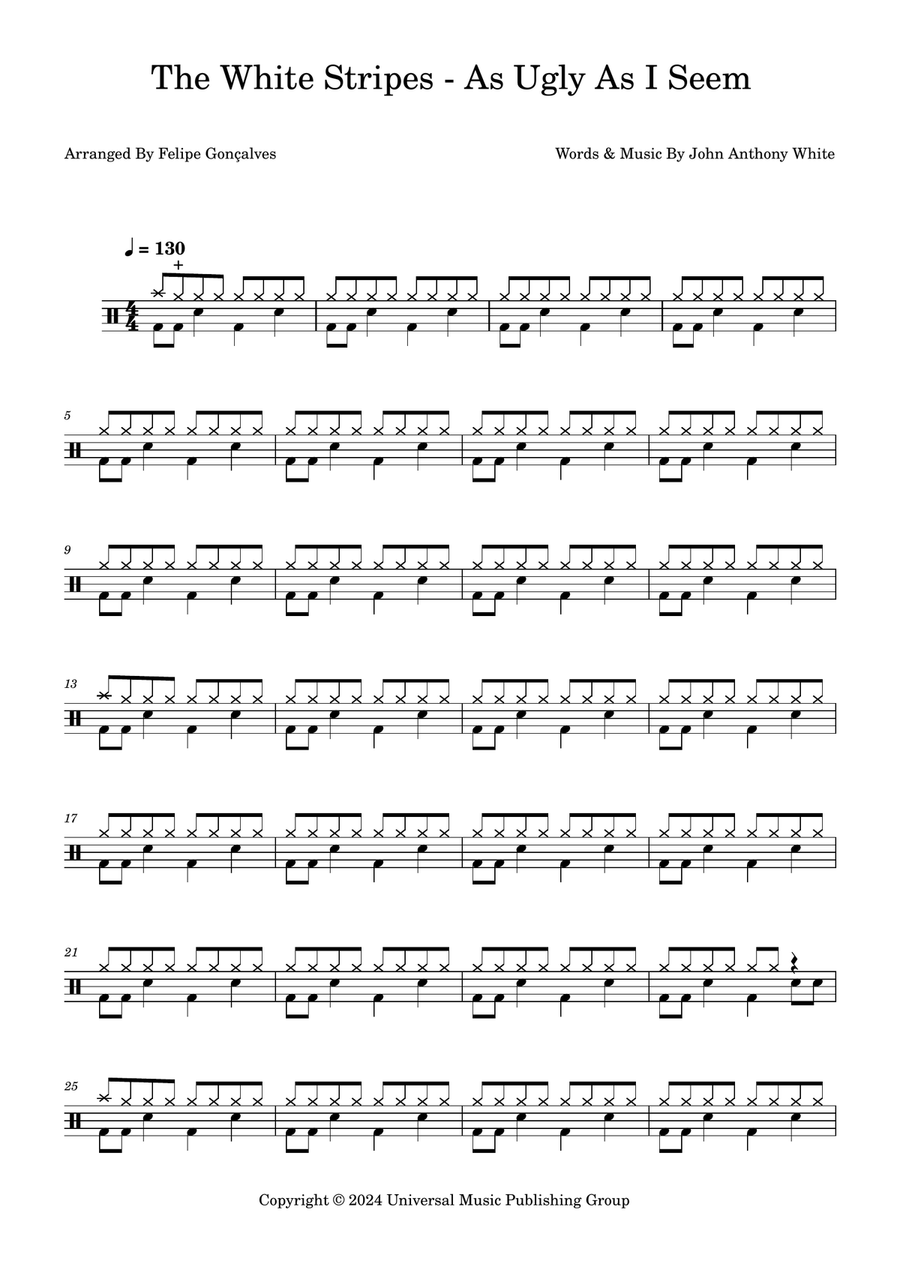 As Ugly As I Seem As Ugly As I Seem Drum Set scores gallery preview page 1
