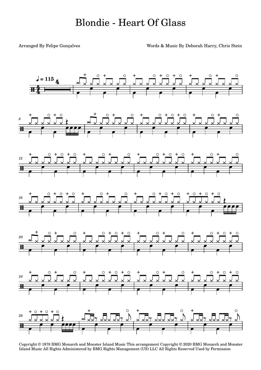 Heart Of Glass Heart Of Glass Drum Set scores gallery preview page 1
