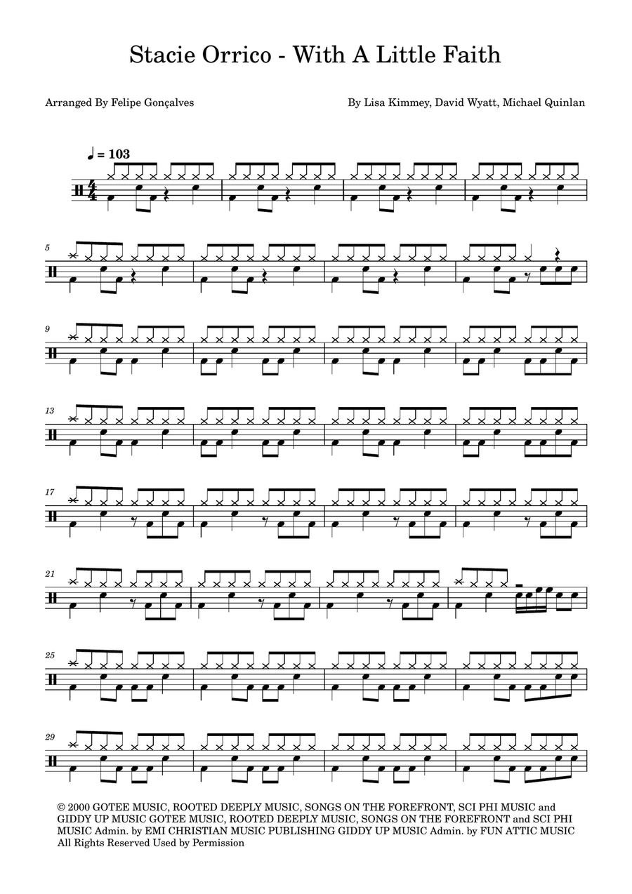 With A Little Faith With A Little Faith Drum Set scores gallery preview page 1