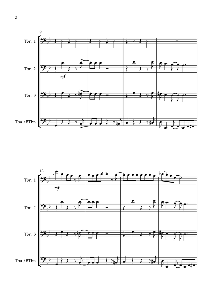 Swagger - for Trombone Quartet Brass Quartet scores gallery preview page 4